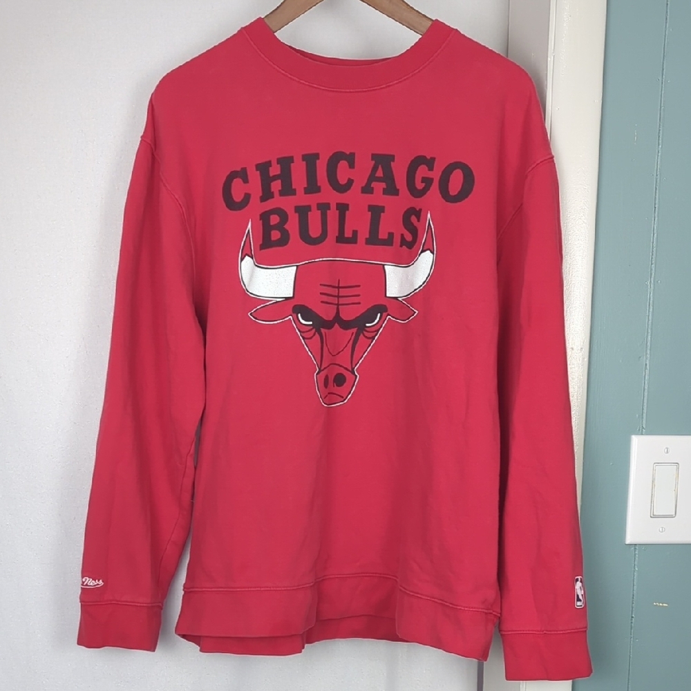 VINTAGE 90s Chicago Bulls Mitchell & Ness Red 2XL Sweatshirt